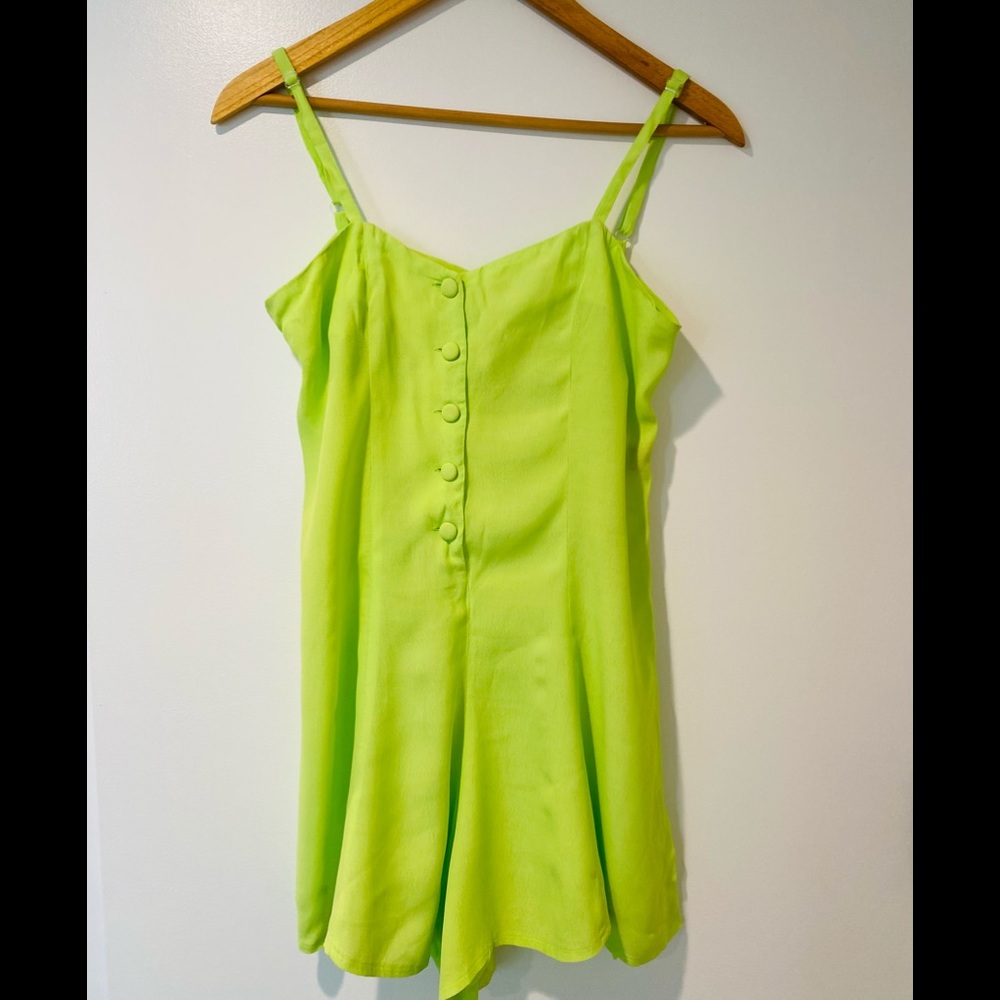 Lime neon green playsuit romper
